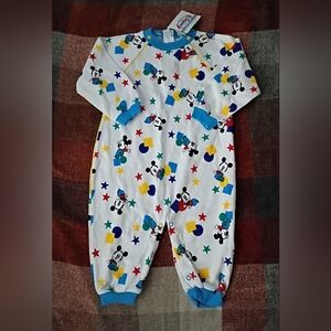 Vintage Disney Wear Baby Mickey Mouse Jumpsuit Romper 18 Months NWT